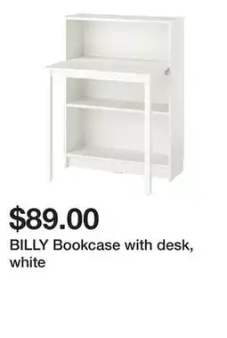 Ikea BILLY Bookcase with desk, white offer