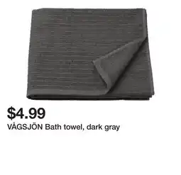 Ikea VÅGSJÖN Bath towel, dark gray offer