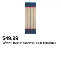 Ikea MÄVINN Runner, flatwoven, beige blue/stripe offer