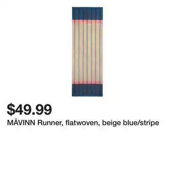 Ikea MÄVINN Runner, flatwoven, beige blue/stripe offer