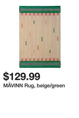 Ikea MÄVINN Rug, beige/green offer