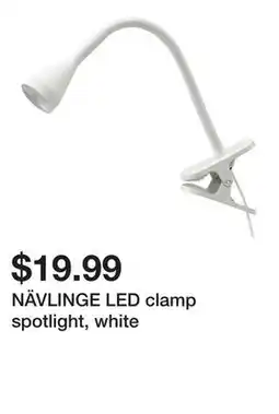 Ikea NÄVLINGE LED clamp spotlight, white offer