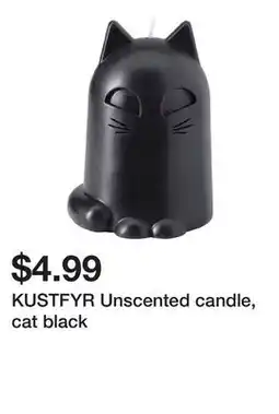 Ikea KUSTFYR Unscented candle, cat black offer