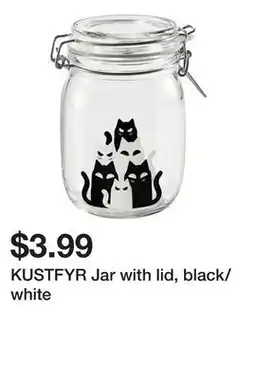 Ikea KUSTFYR Jar with lid, black/white offer