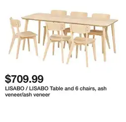 Ikea LISABO / LISABO Table and 6 chairs, ash veneer/ash veneer offer