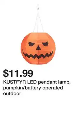 Ikea KUSTFYR LED pendant lamp, pumpkin/battery operated outdoor offer