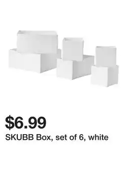 Ikea SKUBB Box, set of 6, white offer