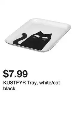 Ikea KUSTFYR Tray, white/cat black offer