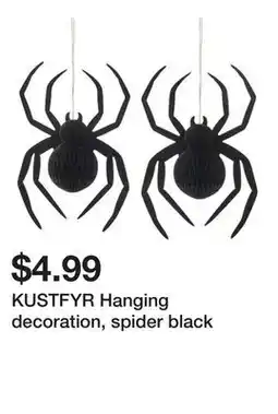Ikea KUSTFYR Hanging decoration, spider black offer