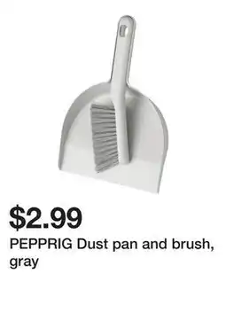Ikea PEPPRIG Dust pan and brush, gray offer