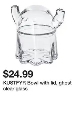 Ikea KUSTFYR Bowl with lid, ghost clear glass offer