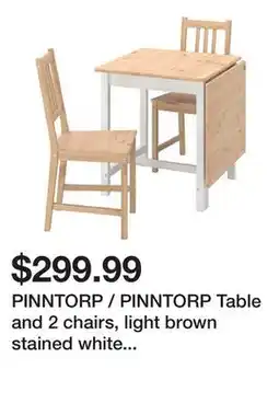 Ikea PINNTORP / PINNTORP Table and 2 chairs, light brown stained white stained/light brown stained offer
