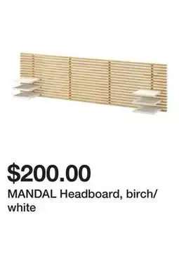 Ikea MANDAL Headboard, birch/white offer