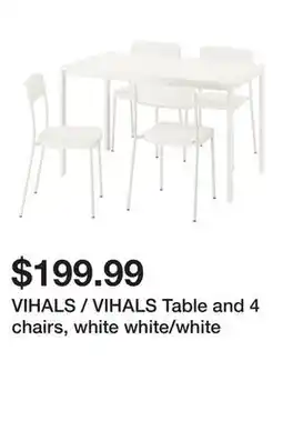 Ikea VIHALS / VIHALS Table and 4 chairs, white white/white offer