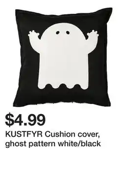 Ikea KUSTFYR Cushion cover, ghost pattern white/black offer