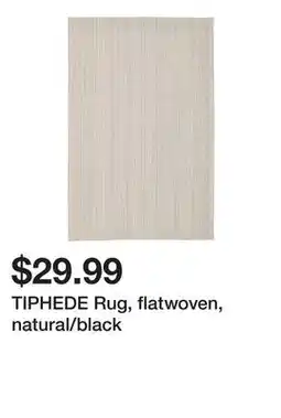 Ikea TIPHEDE Rug, flatwoven, natural/black offer