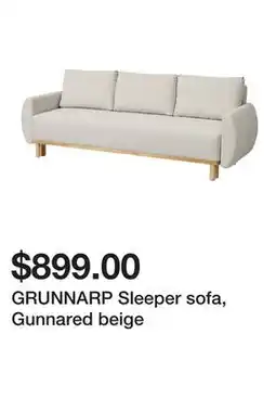 Ikea GRUNNARP Sleeper sofa, Gunnared beige offer