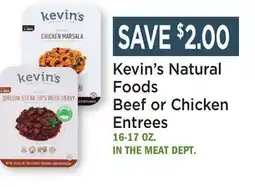 Heinen's Kevin's Natural Foods Beef or Chicken Entrees offer