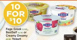 Heinen's Fage Greek 5.3 OZ., BestSelf 5.3 OZ. or Creamy Dreamy 4.4 OZ. Yogurt offer