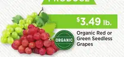 Heinen's Organic Red or Green Seedless Grapes offer