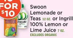 Heinen's Swoon Lemonade or Teas 12 OZ. or Ingrilli 100% Lemon or Lime Juice 7 OZ offer