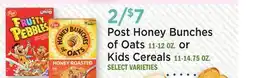 Heinen's Post Honey Bunches of Oats 11-12 OZ. or Kids Cereals 11-14.75 OZ offer