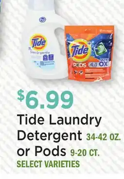 Heinen's Tide Laundry Detergent 34-42 OZ. or Pods 9-20 CT offer