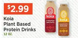 Heinen's Koia Plant Based Protein Drinks offer