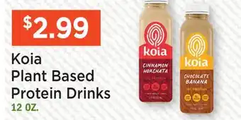 Heinen's Koia Plant Based Protein Drinks offer