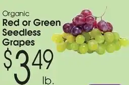 Family Fare Organic red or green seedless grapes offer