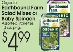 Family Fare Organic Earthbound Farm salad mixes or baby spinach offer