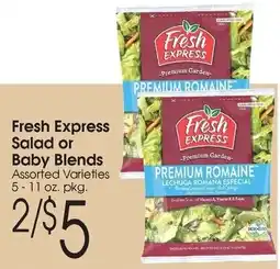 Family Fare Fresh express salad or baby blends offer