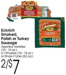 Family Fare Eckrich smoked, polish or turkey sausage offer
