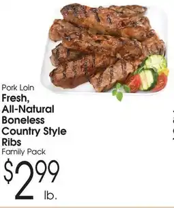 Family Fare Pork loin fresh, all-natural boneless country style ribs offer