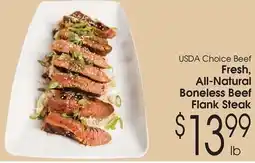 Family Fare Fresh, All-Natural Boneless Beef Flank Steak offer