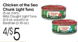 Family Fare Chicken of the sea chunk light tuna offer