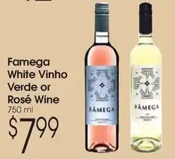 Family Fare Famega white vinho verde or rose wine offer