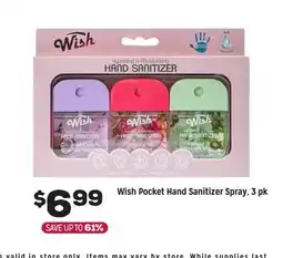 Grocery Outlet Wish Pocket Hand Sanitizer Spray 3 pk offer