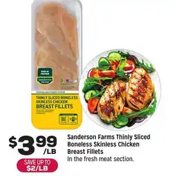 Grocery Outlet Sanderson Farms Thinly Sliced Boneless Skinless Chicken Breast Fillets offer