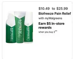 Walgreens Biofreeze Pain Relief offer