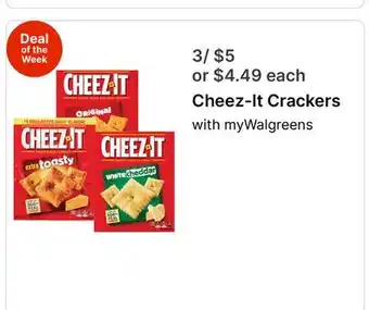 Walgreens Cheez-It Crackers offer