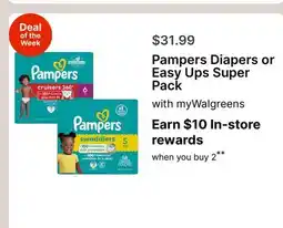 Walgreens Pampers Diapers or Easy Ups Super Pack offer