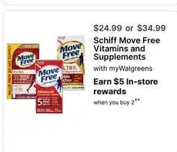 Walgreens Schiff Move Free Vitamins and Supplements offer