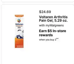 Walgreens Voltaren Arthritis Pain Gel, 5.29 oz offer