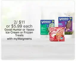 Walgreens Good Humor or Yasso Ice Cream or Frozen Treats offer