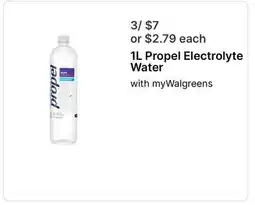 Walgreens 1L Propel Electrolyte Water offer