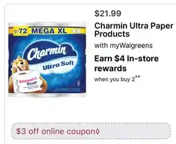 Walgreens Charmin Ultra Paper Products offer