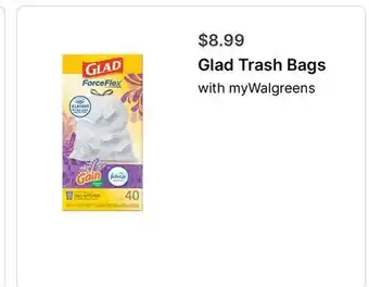 Walgreens Glad Trash Bags with myWalgreens offer