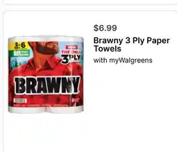 Walgreens Brawny 3 Ply Paper Towels offer