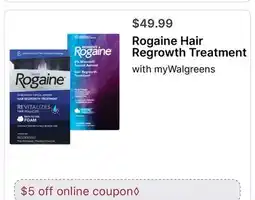 Walgreens Rogaine Hair Regrowth Treatment offer